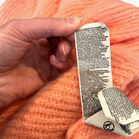 American Vintage Rozy Peach Knit Sweater Size XS/S Crew Neck Pullover - Picture 8 of 9